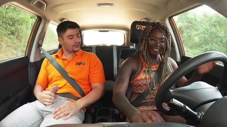 Curvy black bitch Xeinna Rose gets fucked inside and outside the car